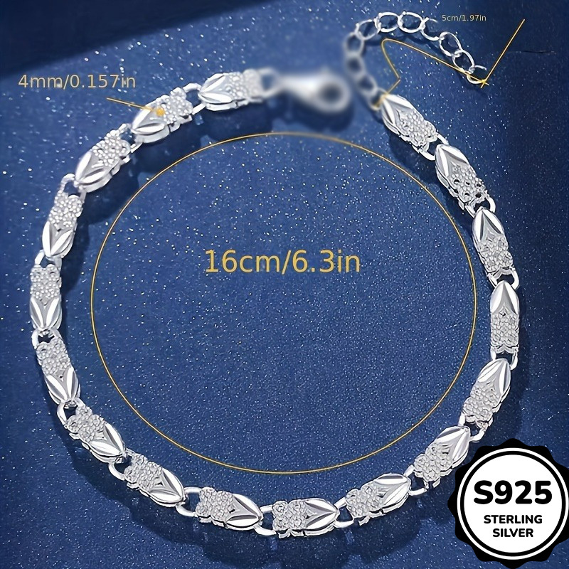 Women's S925 Silver Four-Leaf Clover Bracelet, Exquisite Gift